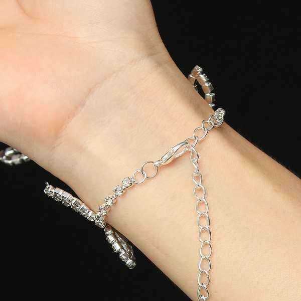 Silver-Plated-Leaves-Rhinestone-Ring-Bracelet-Crystal-Metal-Chain-944152