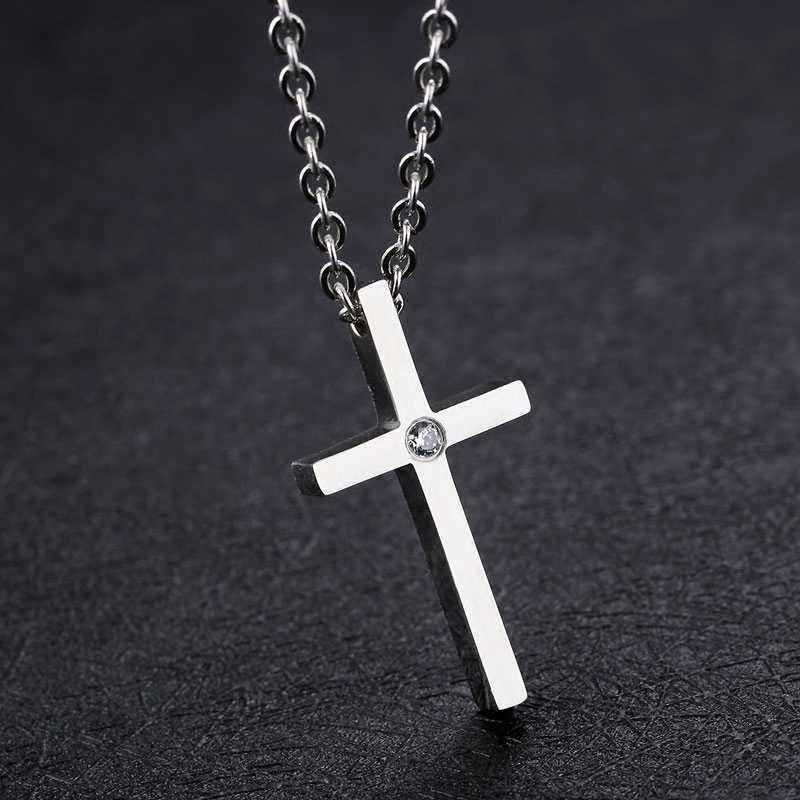 Silver-Smooth-Simple-Cross-O-Shape-Necklace-Chain-Couple-Gifts-For-Women-Men-1122768