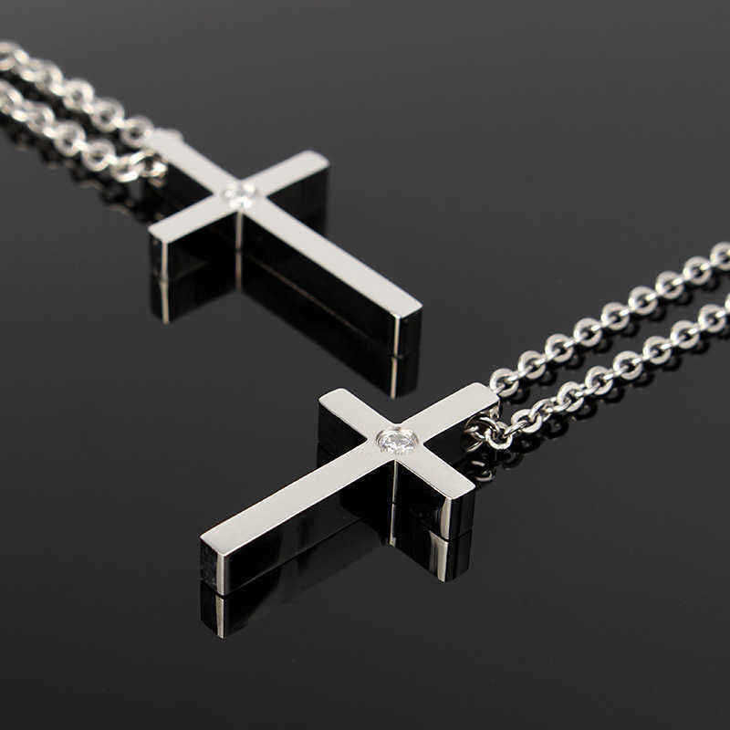 Silver-Smooth-Simple-Cross-O-Shape-Necklace-Chain-Couple-Gifts-For-Women-Men-1122768