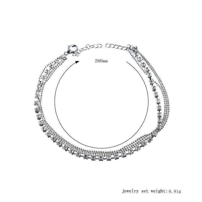 Simple-Style-Womens-Luxury-Silver-Multilayer-Rhinestone-Anklet-Jewelry-Gift-1182535