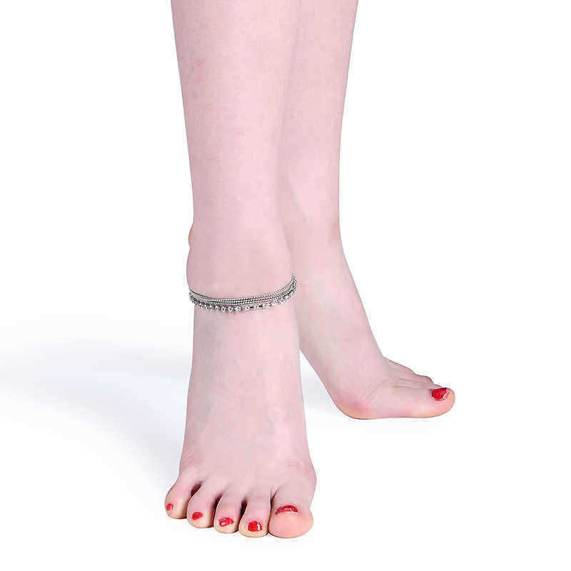 Simple-Style-Womens-Luxury-Silver-Multilayer-Rhinestone-Anklet-Jewelry-Gift-1182535