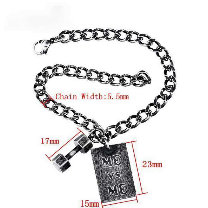 Stainless-Steel-Link-Chain-Letter-Hag-Barbell-Bracelet-Sport-for-Women-Men-1239931