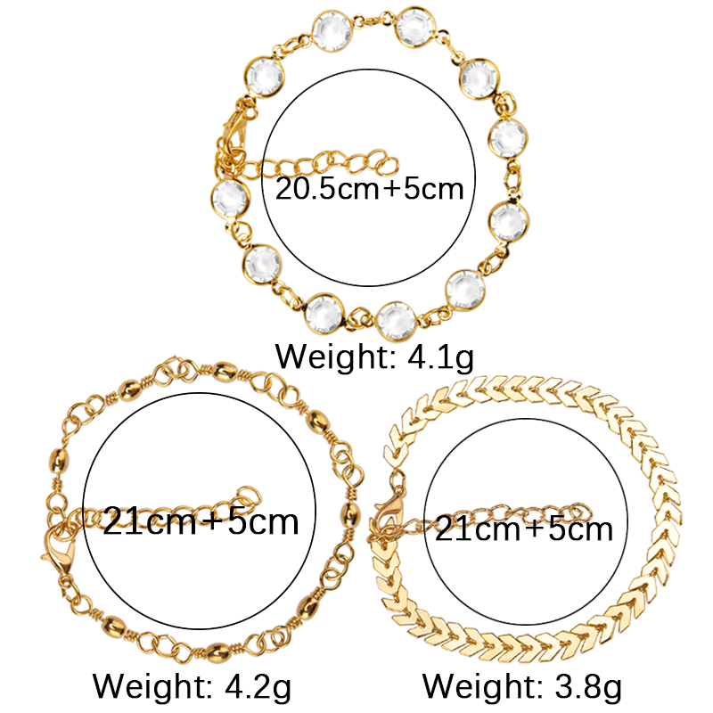 Stylish-Arrow-studded-3-Pieces-Set-Gold-Alloy-Rhinestone-Anklet-For-Women-1449949