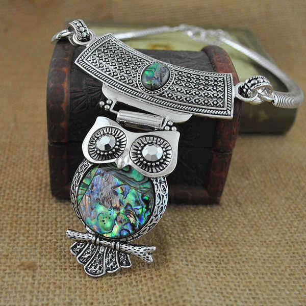 Tibetan-Turquoise-Owl-Pendant-Statement-Choker-Necklace-For-Women-996266