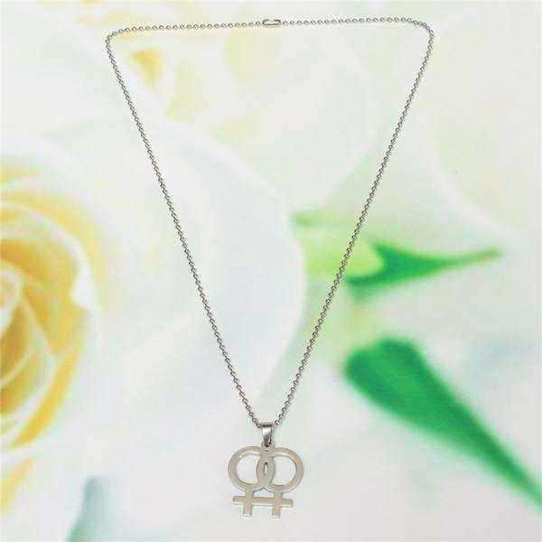 Titanium-Steel-Lesbian-Gay-Pride-Double-Female-Symbol-Pendant-Necklace-989540