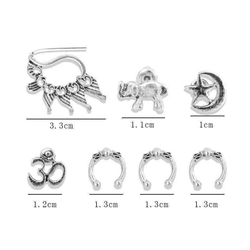 Trendy-Antique-Silver-Earring-Set-Punk-Elephant-Star-Moon-Ear-Clip-Gift-for-Women-Girl-1215107