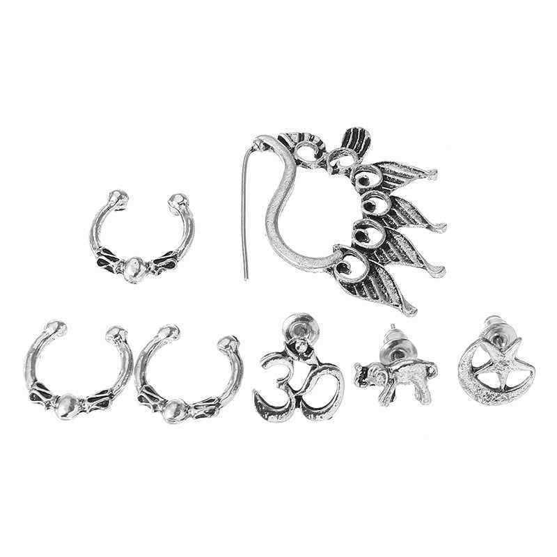 Trendy-Antique-Silver-Earring-Set-Punk-Elephant-Star-Moon-Ear-Clip-Gift-for-Women-Girl-1215107