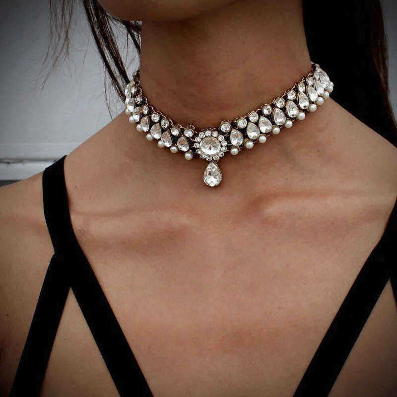 Trendy-Crystal-Drop-Artificial-Pearl-Choker-Women-Necklace-1146596