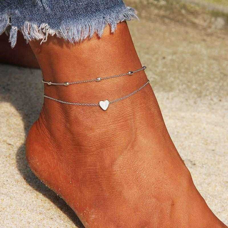 Trendy-Double-layered-Heart-Anklet-Peach-Heart-Beach-Anklet-1491209