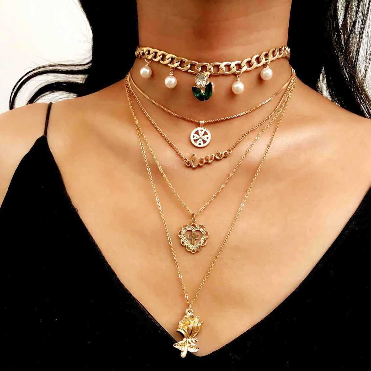 Trendy-Gold-Multi-layer-Necklace-Metal-Alloy-Long-Necklace-For-Fashion-Women-1419477