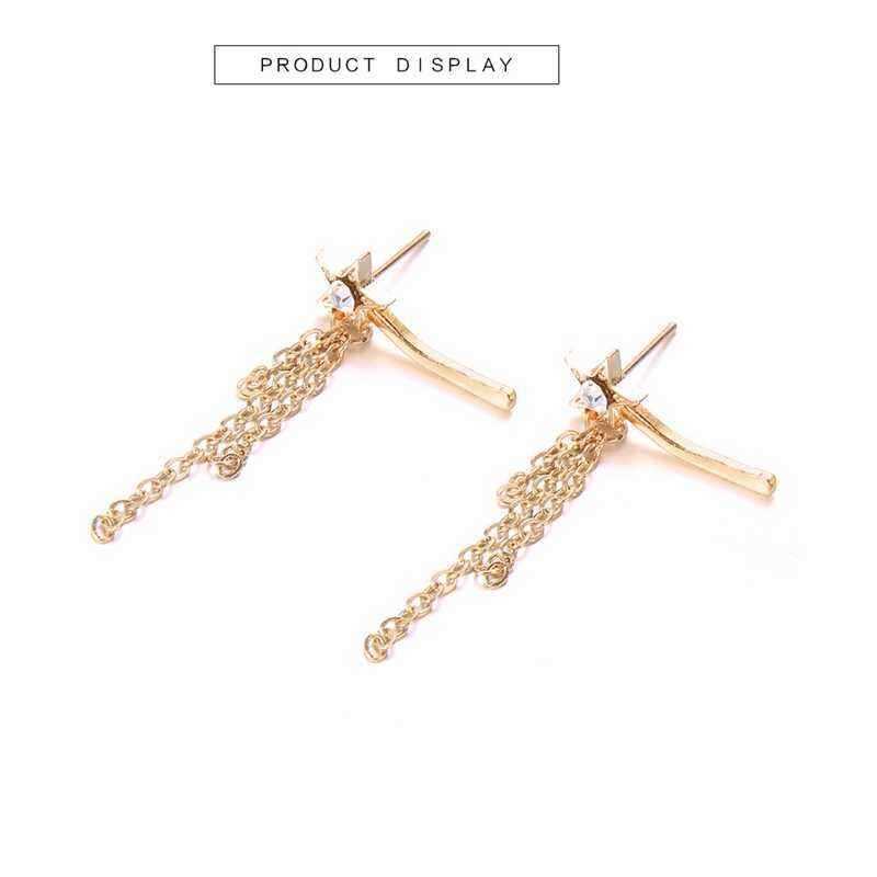 Trendy-Star-Magic-Wand-Ear-Stud-Diamond-Gold-Shimmer-Earring-For-Women-1422576