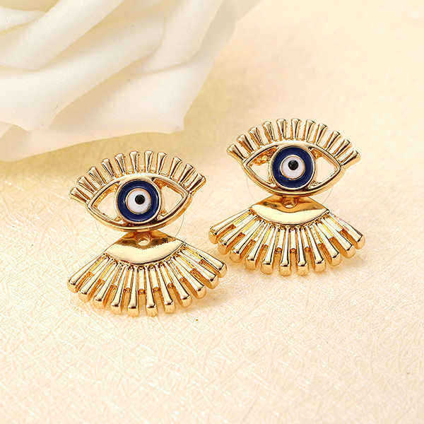 Trendy-Statement-Eye-Eyelash-Ear-Stud-Earrings-Silver-Rose-Gold-Plated-1232327