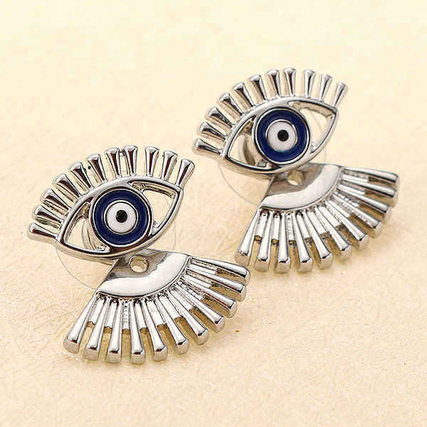 Trendy-Statement-Eye-Eyelash-Ear-Stud-Earrings-Silver-Rose-Gold-Plated-1232327