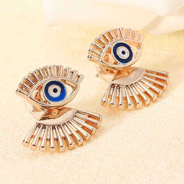 Trendy-Statement-Eye-Eyelash-Ear-Stud-Earrings-Silver-Rose-Gold-Plated-1232327