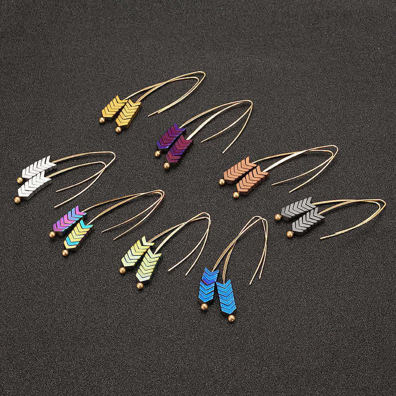 Trendy-Stylish-Natural-Ore-Multicolor-Texture-Arrowhead-Earring-Jewelry-for-Women-1145497