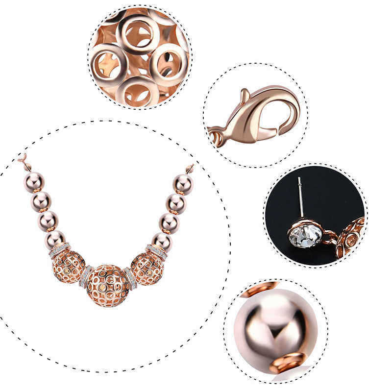 Trendy-Womens-Rose-Gold-Bead-Pendant-Jewelry-Set-Necklace-Rhinestone-Earrings-1241336