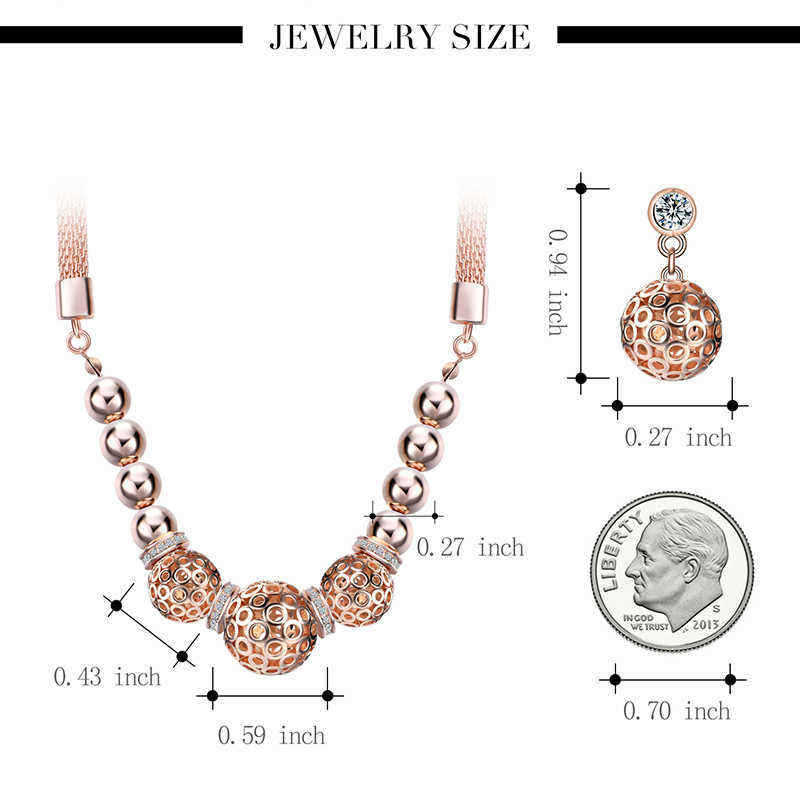 Trendy-Womens-Rose-Gold-Bead-Pendant-Jewelry-Set-Necklace-Rhinestone-Earrings-1241336