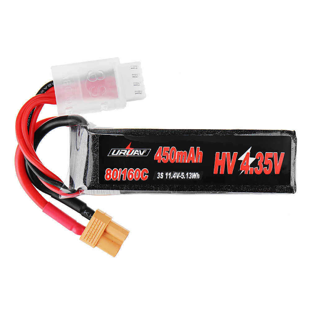 URUAV-114V-450mAh-80C160C-3S-HV-435V-Lipo-Battery-XT30-Plug-for-FPV-Racing-Drone-1460758