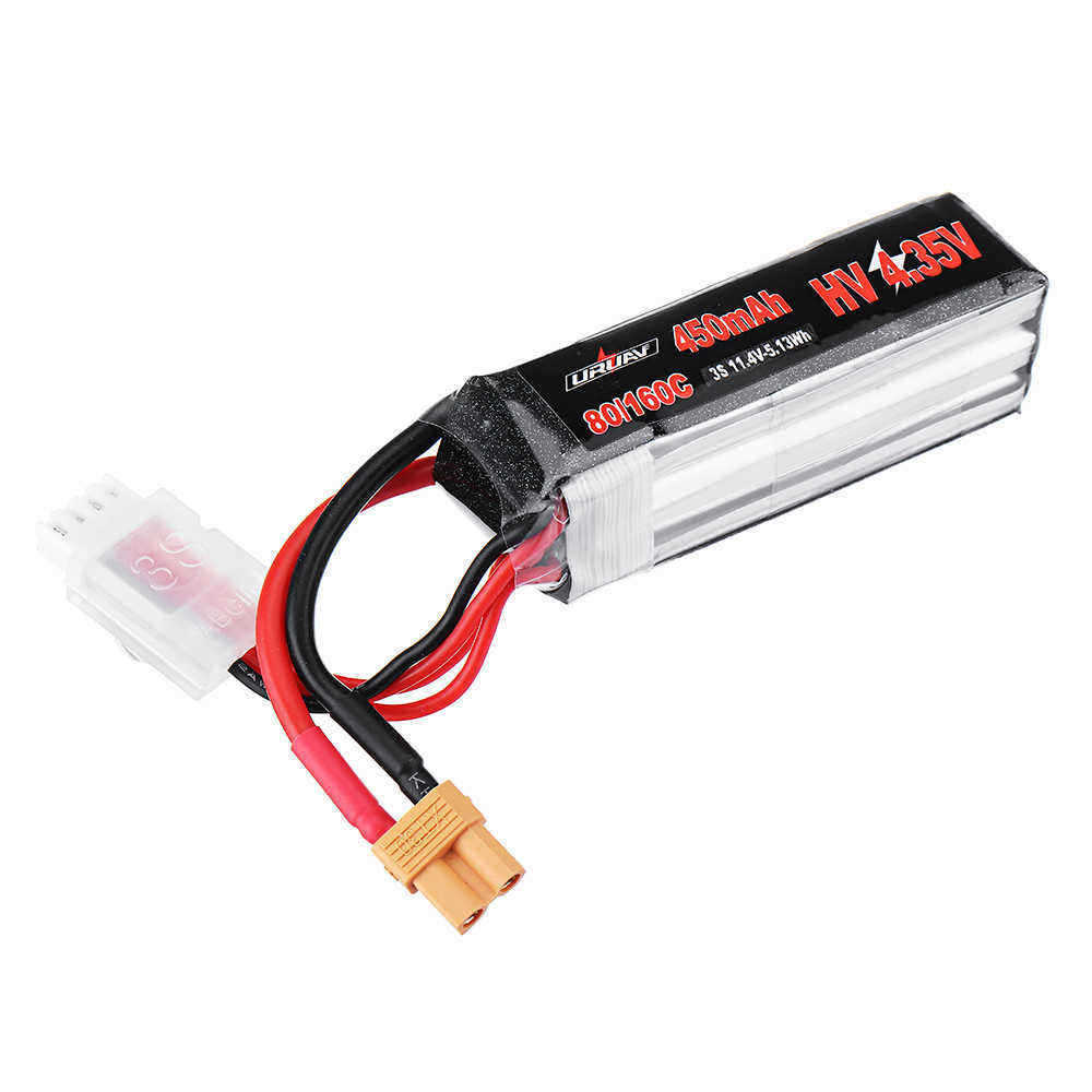 URUAV-114V-450mAh-80C160C-3S-HV-435V-Lipo-Battery-XT30-Plug-for-FPV-Racing-Drone-1460758