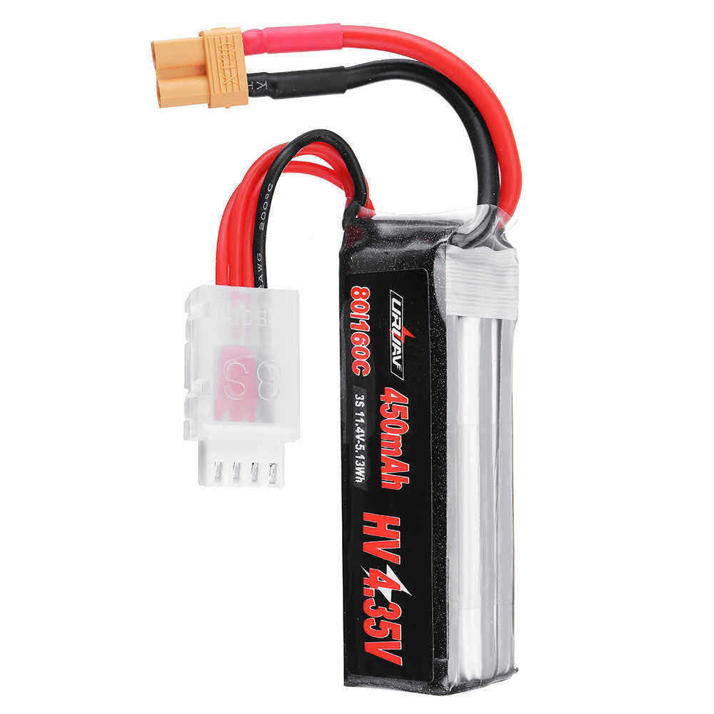 URUAV-114V-450mAh-80C160C-3S-HV-435V-Lipo-Battery-XT30-Plug-for-FPV-Racing-Drone-1460758