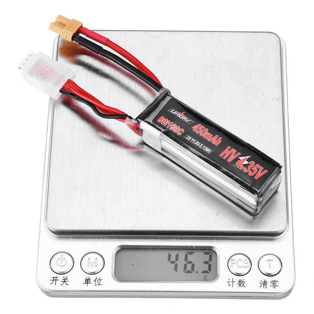 URUAV-114V-450mAh-80C160C-3S-HV-435V-Lipo-Battery-XT30-Plug-for-FPV-Racing-Drone-1460758