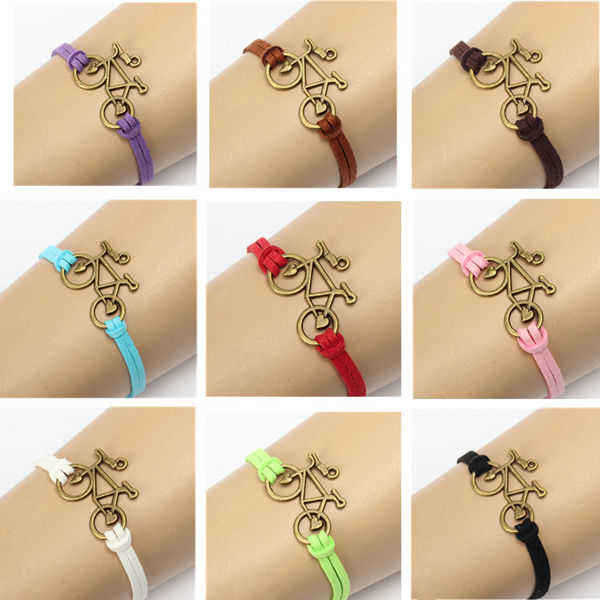 Vintage-Bronze-Bicycle-Bike-PU-Leather-Bracelet--For-Women-973695