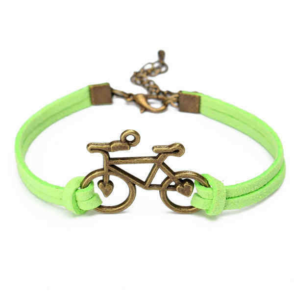 Vintage-Bronze-Bicycle-Bike-PU-Leather-Bracelet--For-Women-973695