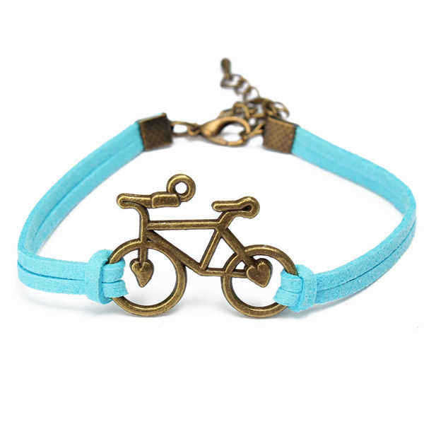 Vintage-Bronze-Bicycle-Bike-PU-Leather-Bracelet--For-Women-973695