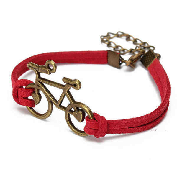 Vintage-Bronze-Bicycle-Bike-PU-Leather-Bracelet--For-Women-973695