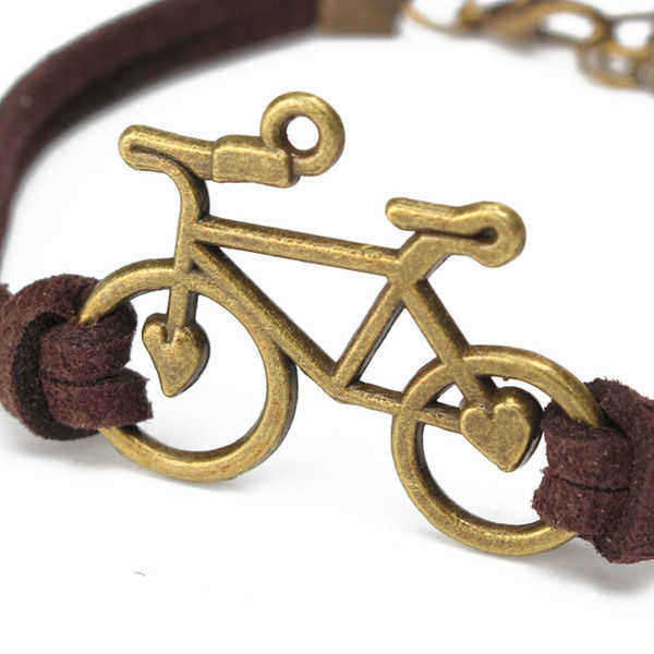 Vintage-Bronze-Bicycle-Bike-PU-Leather-Bracelet--For-Women-973695