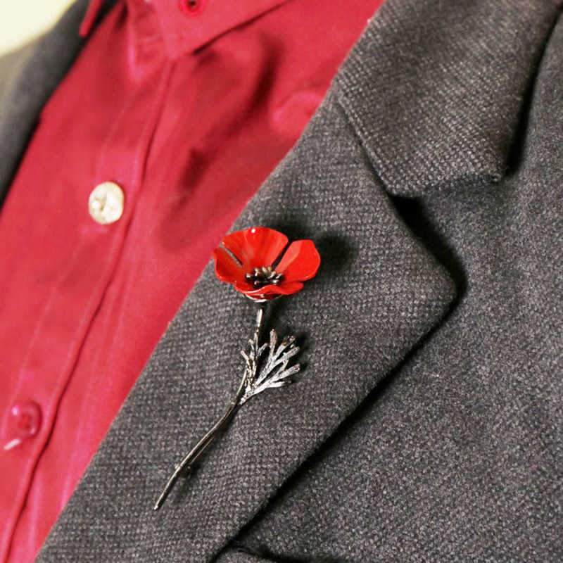 Vintage-Clothing-Beautiful-Brooches-Poppy-Flower-Silver-Gold-Collar-Pins-for-Women-Men-1269810