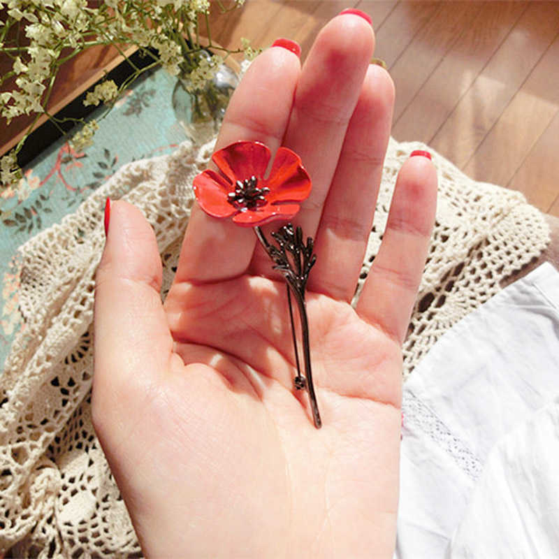 Vintage-Clothing-Beautiful-Brooches-Poppy-Flower-Silver-Gold-Collar-Pins-for-Women-Men-1269810