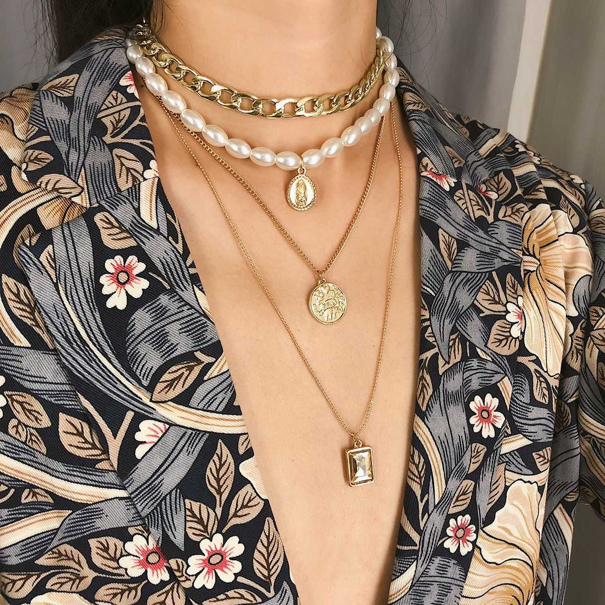 Vintage-Coins-Tassels-Multi-layer-Necklace-Retro-Pearl-Long-Necklace-For-Women-1419475