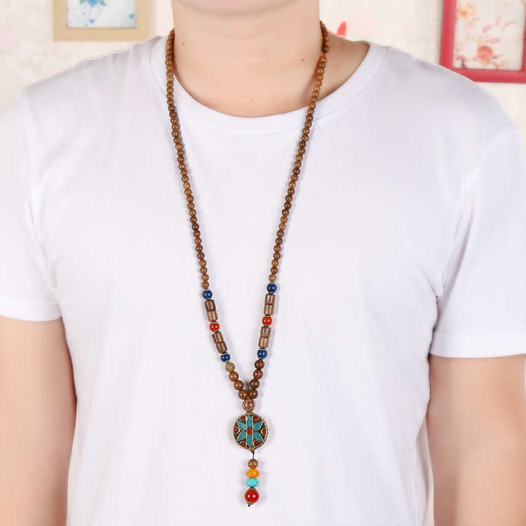 Vintage-Ethnic-Wood-Beads-Necklaces-Cotton-Accessories-Nepal-Agate-Pendant-for-Men-Women-1262832