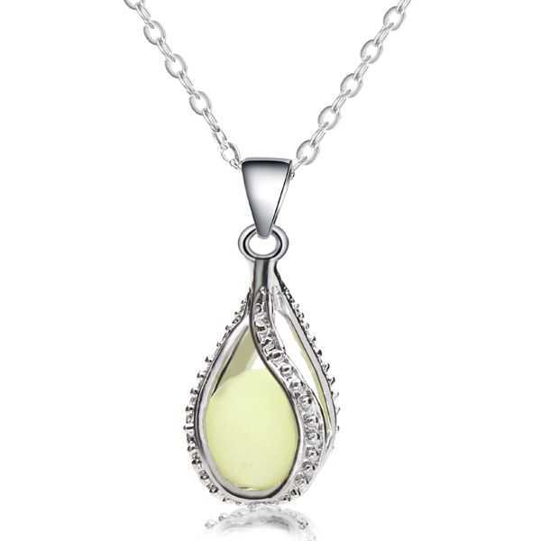 Vintage-Hollow-Luminous-Bead-Pendant-Silver-Plated-Chain-Necklace-971605