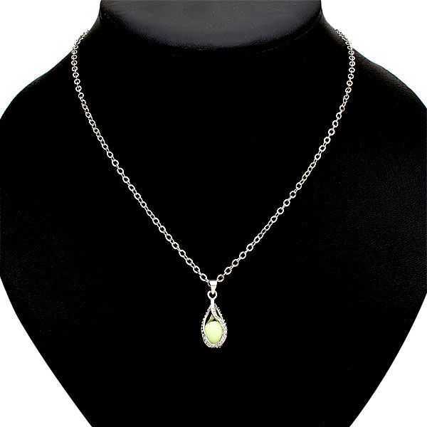 Vintage-Hollow-Luminous-Bead-Pendant-Silver-Plated-Chain-Necklace-971605