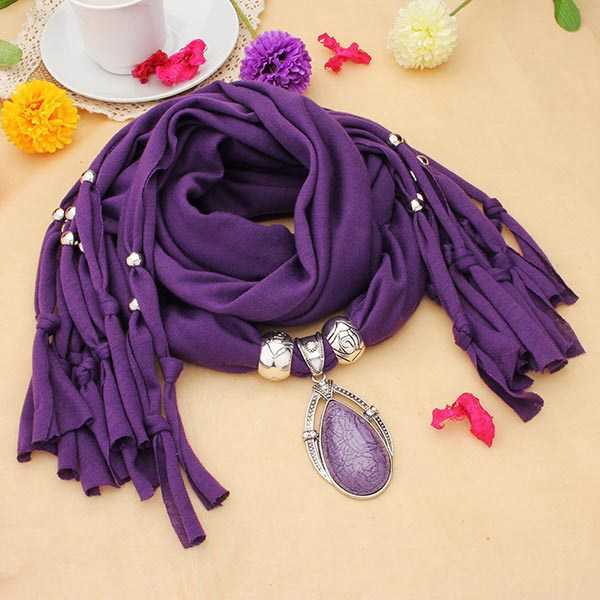 Water-Drop-Gem-Crystal-Pendant-Tassel-Scarf-Necklace-Women-Jewelry-962915