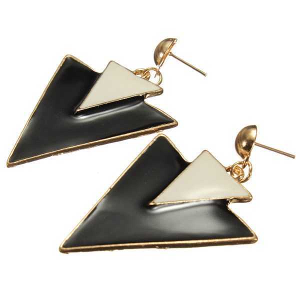 White-Black-Geometry-Double-Triangle-Alloy-Dangle-Stud-Earrings-966515