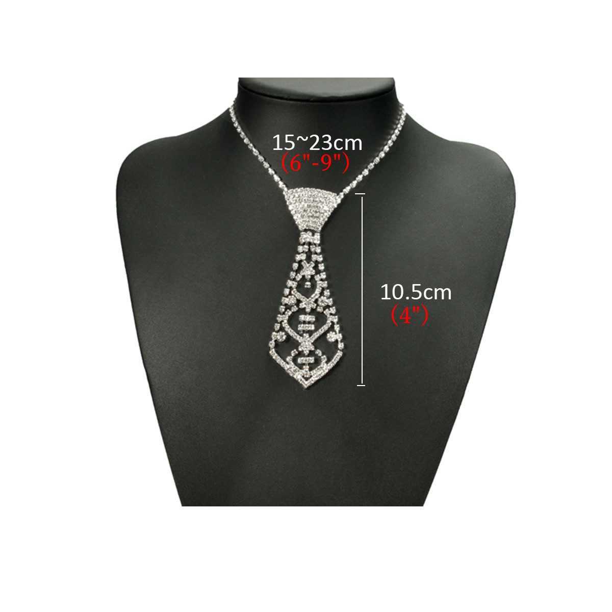 White-Crystal-Drop-Rhinestone-Neck-Tie-Women-Necklace-Chain-1039432