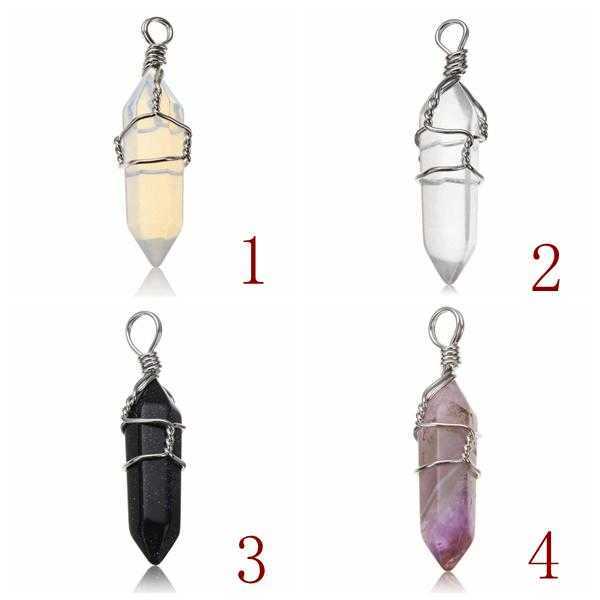 Wire-Wrapped-Hexagonal-Pendulum-Gemstone-Column-Quartz-Pendant-Charm-986254