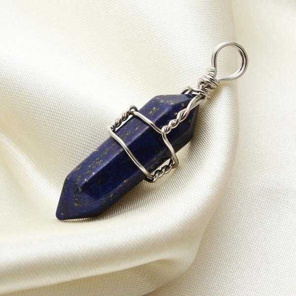 Wire-Wrapped-Hexagonal-Pendulum-Gemstone-Column-Quartz-Pendant-Charm-986254