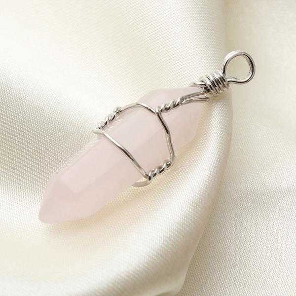 Wire-Wrapped-Hexagonal-Pendulum-Gemstone-Column-Quartz-Pendant-Charm-986254