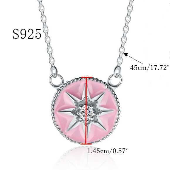 Women-925-Sterling-Silver-Enamels-Pendant-Clavicle-Necklace-Jewelry-1025661