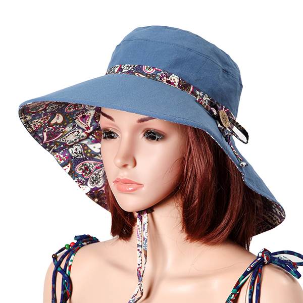 Women-Sunscreen-Bucket-Hat-Casual-Anti-UV-Wide-Brim-Double-Sided-Wear-Beach-Hat-1177984