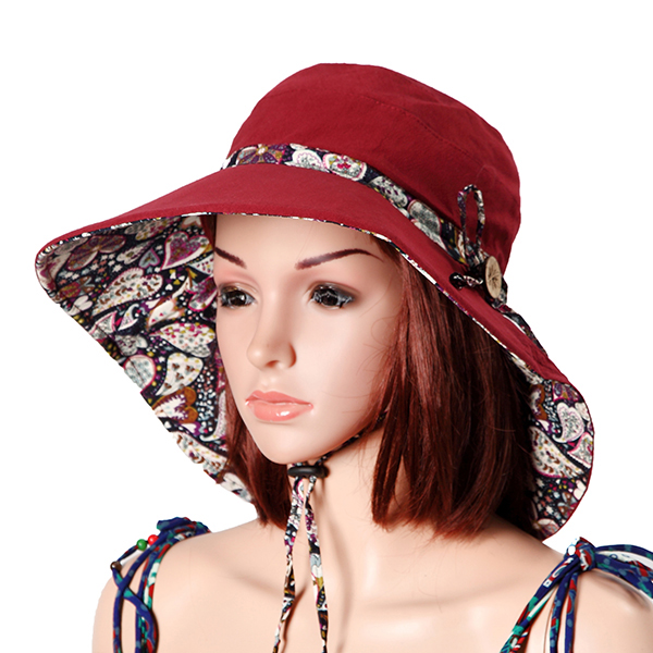 Women-Sunscreen-Bucket-Hat-Casual-Anti-UV-Wide-Brim-Double-Sided-Wear-Beach-Hat-1177984