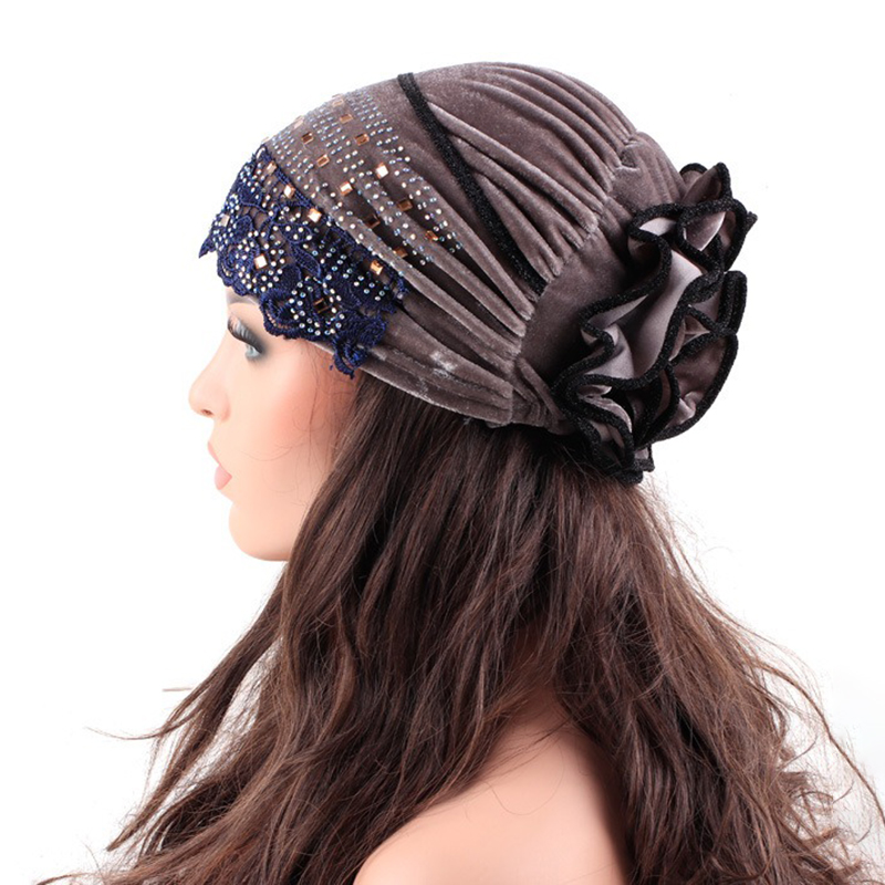 Women-Velvet-Bow-Indian-Ethnic-Style-Side-Flower-Turban-Cap-Flexible-Headband-1435153