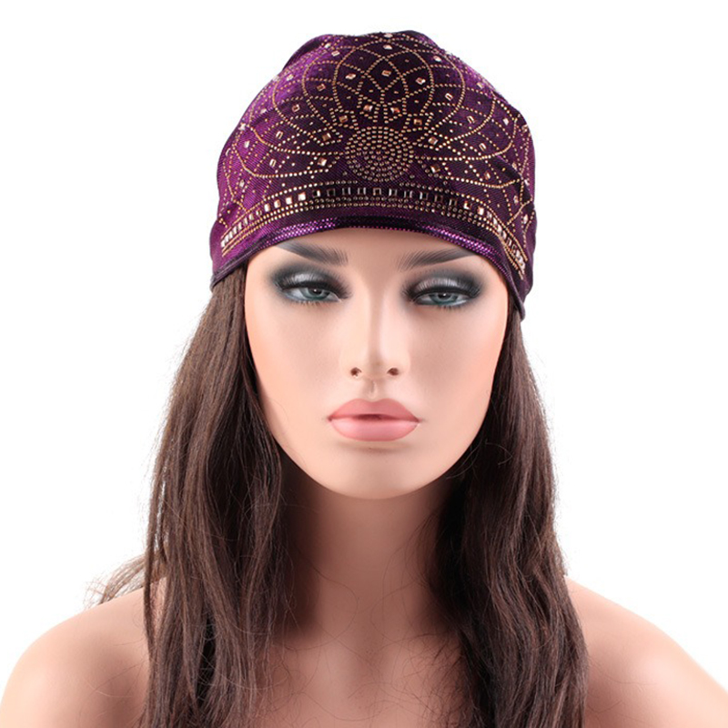 Women-Velvet-Ethnic-Style-Breathable-Side-Flower-Turban-Cap-Flexible-Headband-1435156