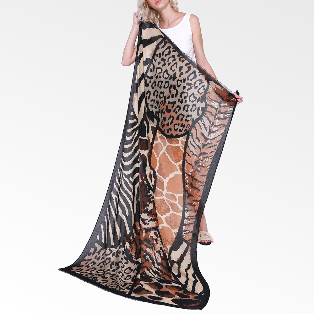 Women-Vintage-90180-CM-Leopard-Print-Scarf-Lightweight-Large-Size-Flower-Shawl-1335727