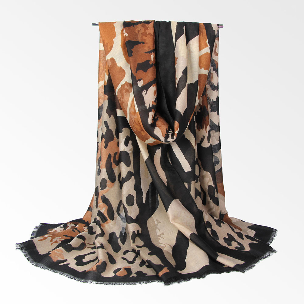 Women-Vintage-90180-CM-Leopard-Print-Scarf-Lightweight-Large-Size-Flower-Shawl-1335727