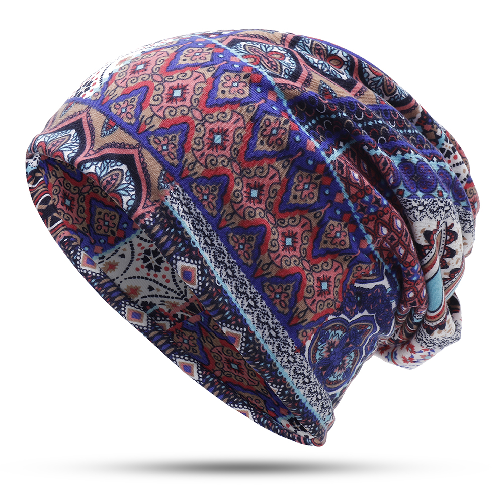 Women-Vintage-Muslim-Ethnic-Beanie-Hats-Outdoor-Floral--Double-Layers-Earmuffs-Skull-Cap-1337517